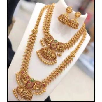 Gold plated traditional kundan pearl choker jewellery set for women 2