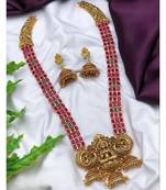 Gold plated traditional kundan pearl choker jewellery set for women