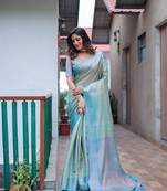 LIGHT TURQUOISE BEAUTIFUL DESIGNER KUBERAPATTU SILK SAREE