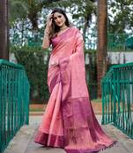 BABY PINK MOST BEAUTIFUL KUBERAPATTUKANJIVARAM SILK SAREE