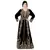 Black color full sleeves Handmade Moroccan Kaftan with Sun-proof hiijab