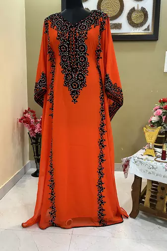 Sale Royal Moroccan Dubai Maroon Kaftan Abaya Evening Islamic Abaya Caftan Aari Stone Work Dress