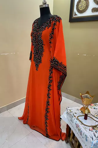 Sale Royal Moroccan Dubai Maroon Kaftan Abaya Evening Islamic Abaya Caftan Aari Stone Work Dress