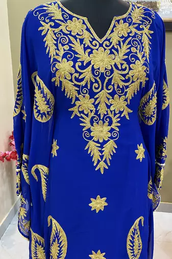 Sale Royal Blue Moroccan Dubai Maroon Kaftan Abaya Evening Islamic Abaya Caftan Aari Stone Work Dress