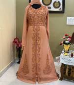 Peach Party Wear Kaftan for Women