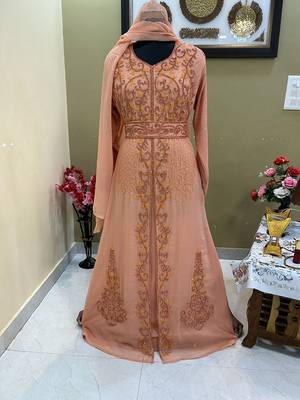 Peach Party Wear Kaftan for Women 3
