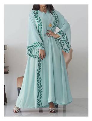 Sea Green Georgette Aari Work Kaftan 1