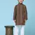 Brown printed cotton printed kurta pajama set for boys ethnic wear