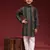 Navy blue printed cotton printed kurta pajama set for boys ethnic wear