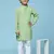 Green printed cotton printed dhoti kurta set for boys ethnic wear