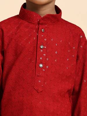 Green printed cotton printed dhoti kurta set for boys ethnic wear 4