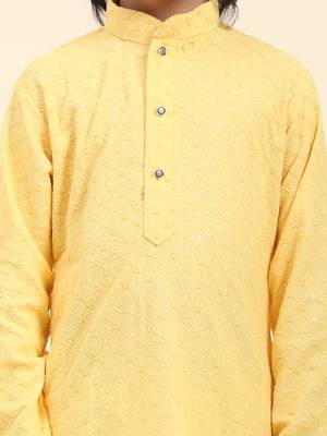 Brown printed cotton printed dhoti kurta set for boys ethnic wear 4