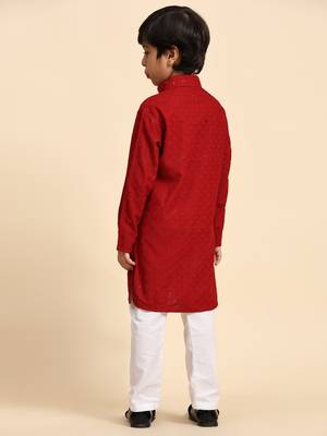 Green printed cotton printed dhoti kurta set for boys ethnic wear 5