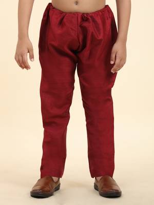 Maroon stripes silk jacquard kurta pajama with waistcoat for boys\\traditional wear 4