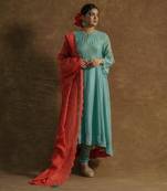Mint green anarkali set