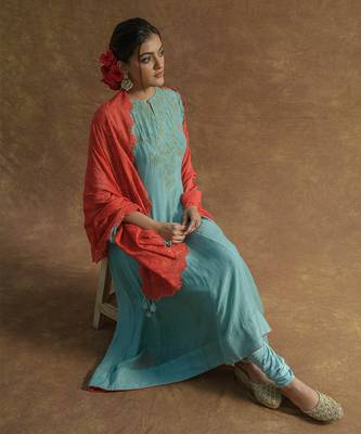 Mint green anarkali set 5