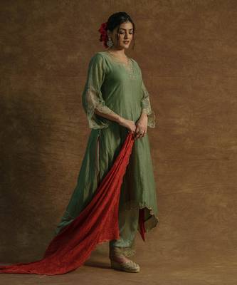 Olive green kurta sets 2