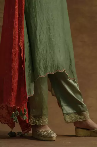 Olive green kurta sets
