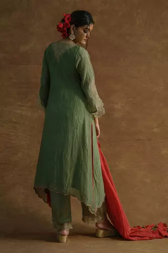 Olive green kurta sets