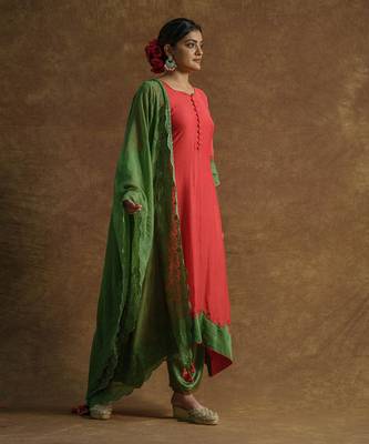Red kurta sets 1