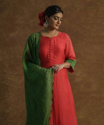 Red kurta sets 4