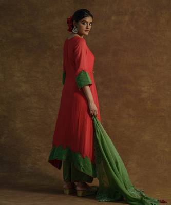 Red kurta sets 5