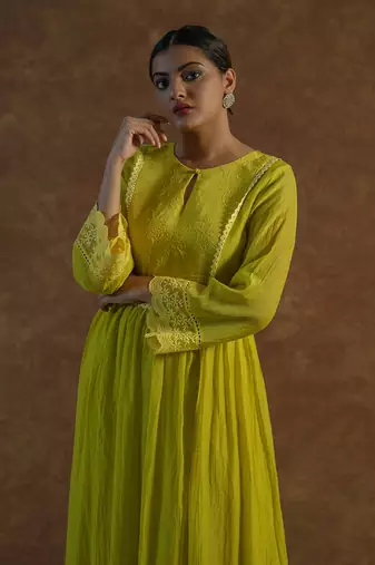 Lemon yellow kurta sets