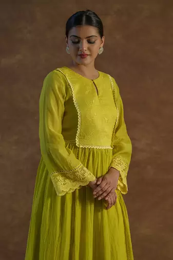 Lemon yellow kurta sets