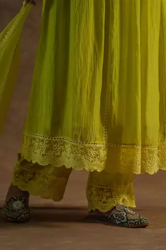 Lemon yellow kurta sets