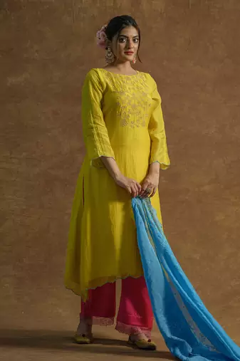 Sunny lemon yellow kurta sets