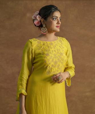 Sunny lemon yellow kurta sets 3