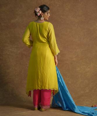 Sunny lemon yellow kurta sets 5