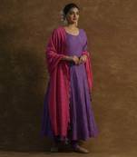 Wine pink anarkali set