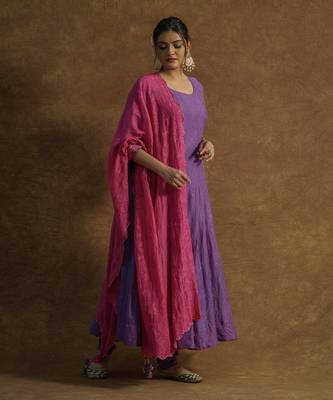 Wine pink anarkali set 2