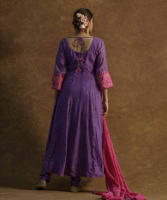 Wine pink anarkali set 5