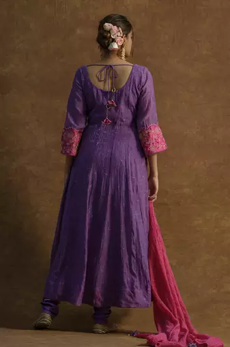 Wine pink anarkali set