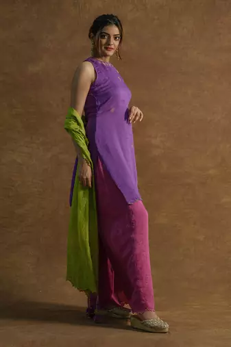 Iris purple sharara set