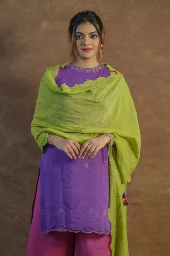 Iris purple sharara set