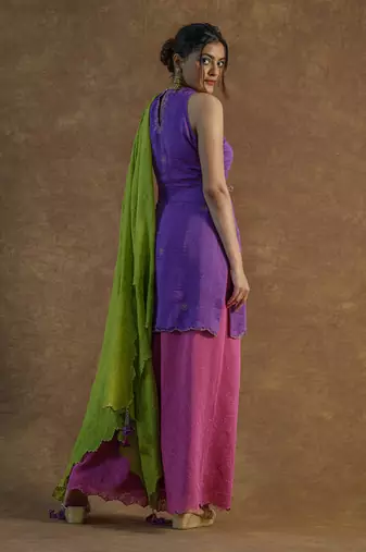 Iris purple sharara set