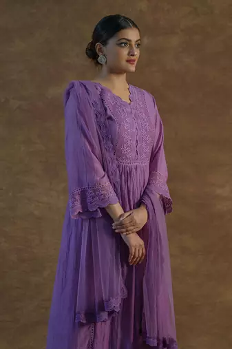Iris purple kurta sets
