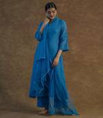 Teal blue kurta sets