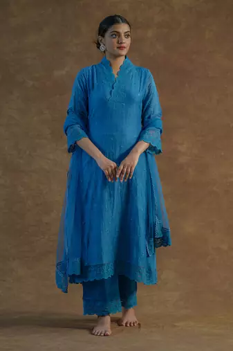 Teal blue kurta sets