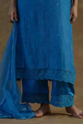 Teal blue kurta sets