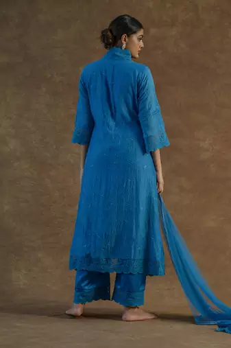Teal blue kurta sets