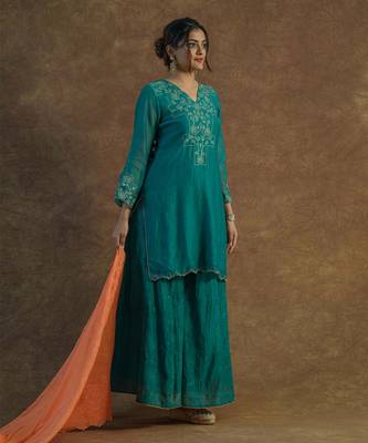 Emerald green sharara set 2