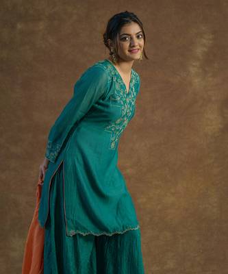 Emerald green sharara set 3