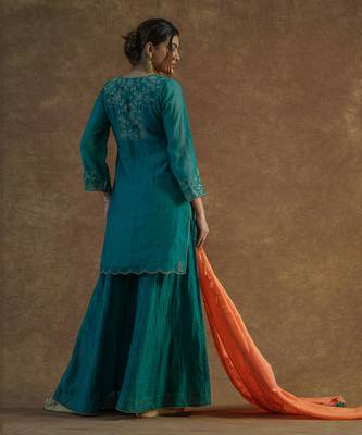 Emerald green sharara set 5