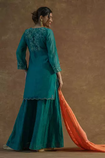Emerald green sharara set