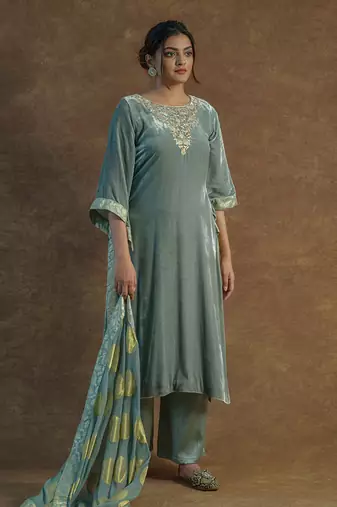 Greyish green kurta sets