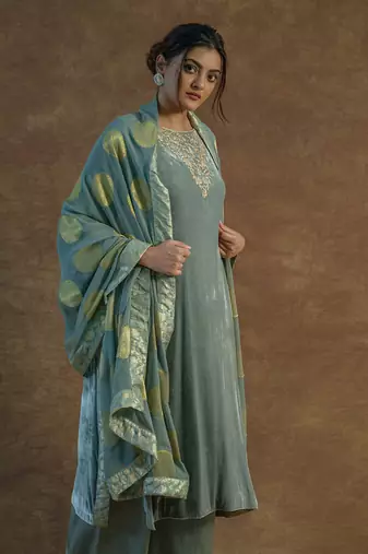 Greyish green kurta sets